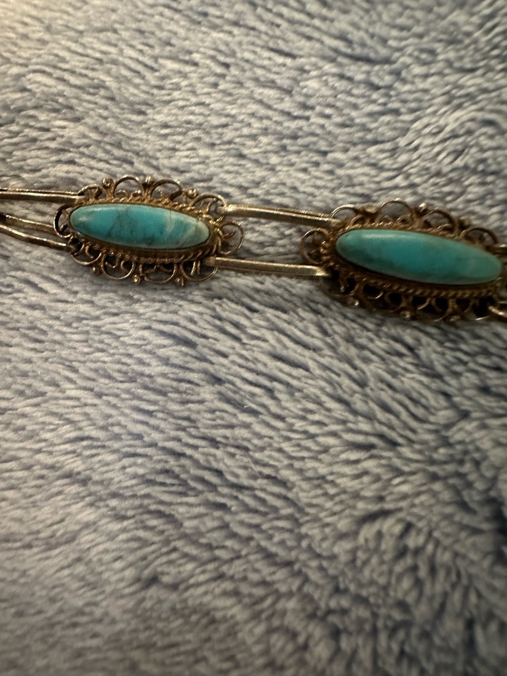 VTG Los Castillo/Antonio Pineda Sterling Silver & Turquoise Bracelet Joy Mexico - Picture 3 of 6
